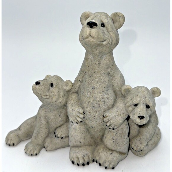 Vintage Quarry Critters Billy & Friends 3 Sad looking Bears Figurine 5.5”x6.5” - Picture 1 of 13